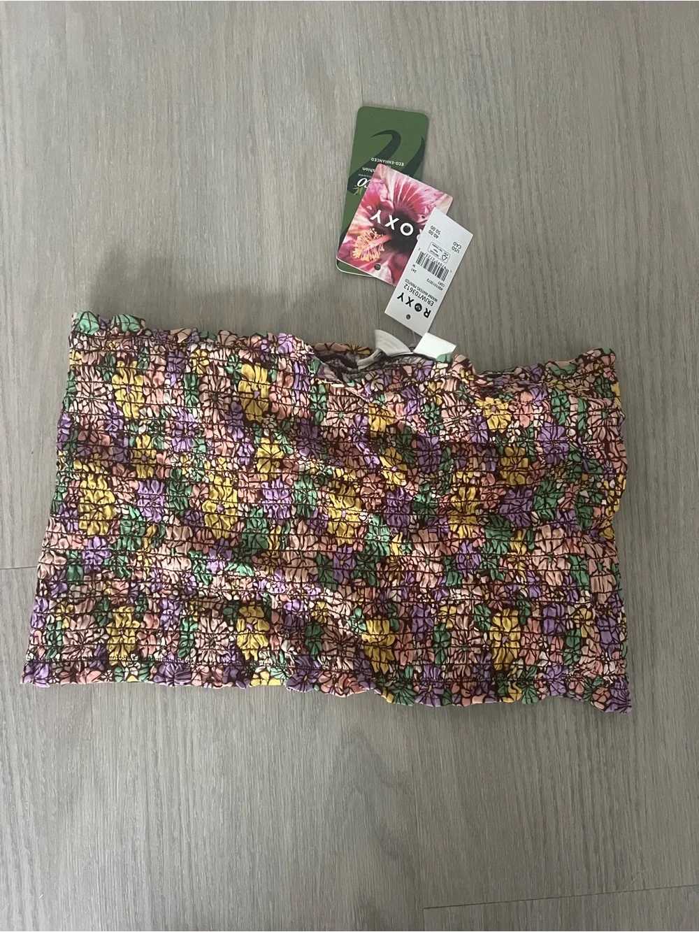 Roxy Strapless Floral Crop Strapless Tube Top Size M
